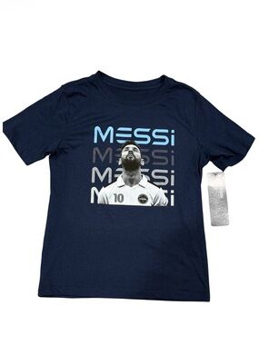 NWT- Messi Collection Kids NAVY BLUE T-shirt Size: Medium (8)